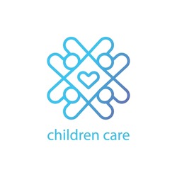 Children Care Logo Template Design
