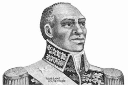 Leader of the Haitian Revolution FranÃ§ois-Dominique Toussaint L'Ouverture, Portrait from Haiti 1 Gourde 1987 Banknotes. 