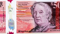 Flora Stevenson Portrait from Scotland 50 Pounds 2021 Polymer Banknotes.
