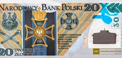 Medal and insignia of the Polish Legions, Portrait from Poland 20 Zlotych 2014 Banknotes.
