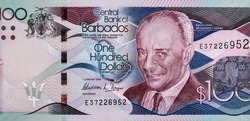 Sir Grantley Adams, Portrait from  Barbados 100 Dollars 2013 Banknotes.