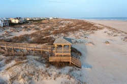 Aerial View of a walkway to the beach in Emerald Isle North Carolina
