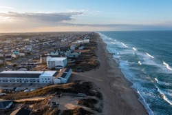 Aerial View of Kill Devil Hills looking North from the Shore line