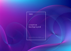 Abstract background design. Fluid flow gradient with geometric lines and light effect. Motion minimal concept. Vector illustration.