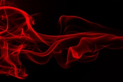 red smoke abstract isolated on black background, fire design