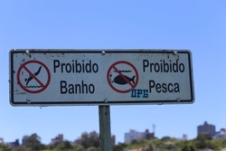 prohibited bath and prohibited fishing board