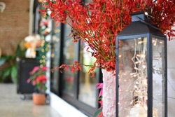 decoration in celebration , red green tree and bell