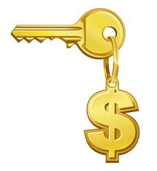 vector illustration of Key to money