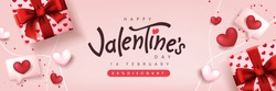  Valentine's day sale poster or banner backgroud with gift box and heart.  