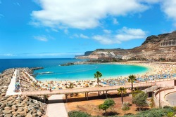 View over Amadores beach on Gran Canaria, Spain 