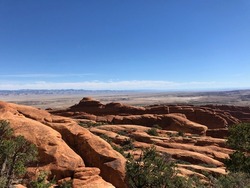 Red desert with slick rock