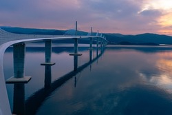 Reflections of the Pelješac Bridge