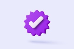 3d check mark icon isolated on white background. check list 3d button best choice for right, success, tick, accept, agree on application. choose tick icon vector with shadow 3D rendering illustration