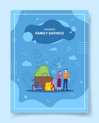 family savings concept for template of banners, flyer, books cover, magazine
