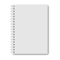 Template for advertising, branding and corporate identity. Realistic spiral notepad. Blank mockup for design. Vector white object. EPS 10