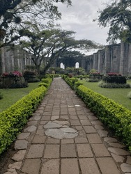 Path of Garden inside ruins of a Church, Cartago Costa Rica