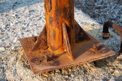 Rusty corroded dock side fittings