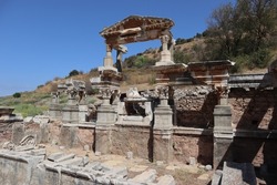 Ruins of the ancient city Ephesus, the ancient Greek city in Selcuk, Turkey