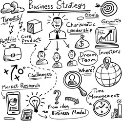 whiteboard business strategy vector template