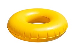 Yellow Inflatable ring isolated on white background