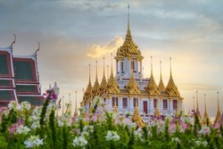 Wat Ratchanatdaram metal caltle unsen thailand and the world.Buddhist temple in Bangkok.It is one of the best landmarks of traveling to Thailand.