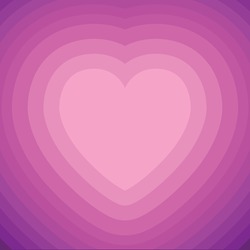 Heartshaped abstract concentric vector background. cute, romantic, aesthetic. pink, purple. valentine. backdrop, banner, card, design.