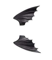 black vampire wings isolated on white background