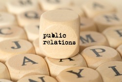 Various letters and the word Public Relations