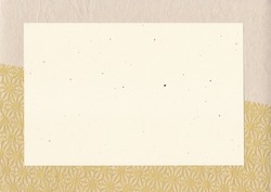 Beige Japanese paper flower design texture frame background