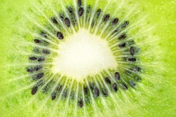 Close up of the centre of a kiwi fruit 