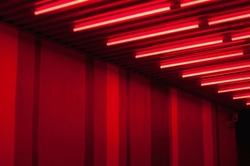 Wall with neon red lights