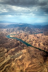 Early morning helicopter ride to the West Rim of the Grand Canyon, via Lake Mead, Hoover Dam