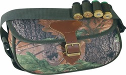 Hunting Bag for Ammunition Isolated on White Background, Cartridge Bag, Camouflage Bag