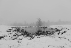 Frozen winter wonderland day on the farm