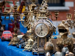 Antique clock At the flea market