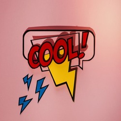 comic speech bubble with expression text cool thunderbolt element
