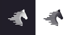 head run horse monogram logo design