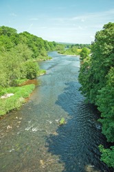 River Wye at Hayon Wye, England and Wales, in the summertime.