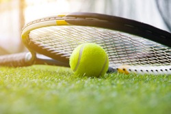 Tennis ball and racket 
