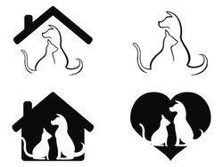 dog and cat pet caring symbol