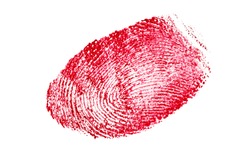 red fingerprint isolated on a white background