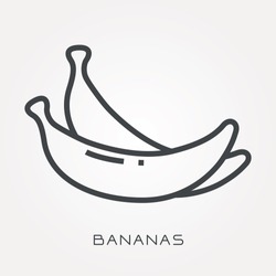 Line icon bananas