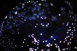 Light painting: bokeh dots, blurred bubbles, starry spheres