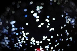 Light painting: bokeh dots, blurred bubbles, starry spheres