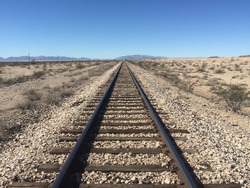 Views of the north american desert. Desert Railway, State Highway 62 , Southeast California Desert, USA