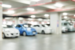 Blur image of Underground car in parking lot