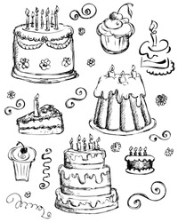 cake birthday draw sketch doodle illustrated vector food art cartoon birthday cake cartoon cake birthday draw sketch doodle illustrated vector food art cartoon cocoa cherry brown cream vacation pastry