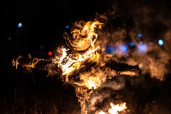 Traditional burning of effigy on bonfire