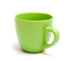 green mug isolated on a white background