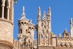 Architecture of different styles in the castle of Colomares, Benalmadena. Malaga. Spain